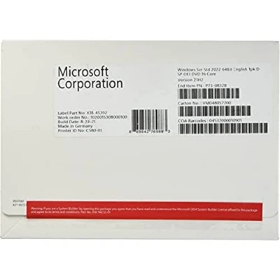 Afbeelding van Microsoft Windows Server 2022 Standard 1 licentie(s)
