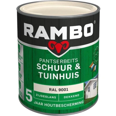 Afbeelding van Rambo Pantserbeits Schuur &amp; Tuinhuis Dekkend Zijdeglans RAL 9001