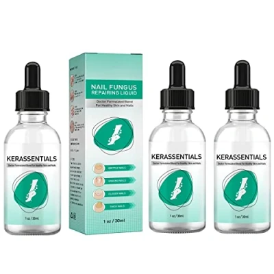 Afbeelding van Kerassentials teennagel schimmel behandeling olie, teen nagel behandeling, kerressentials voor schimmel, herstelt verkleurde en beschadigde nagels tot een gezond uiterlijk, veilig
