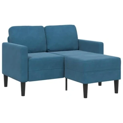 Afbeelding van vidaXL 2 zitsbank met ligstoel L vormig 125 cm fluweel blauw