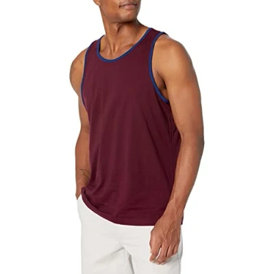 Afbeelding van Amazon Essentials Men&#039;s Tanktop met normale pasvorm, Blauw Bordeauxrood, L