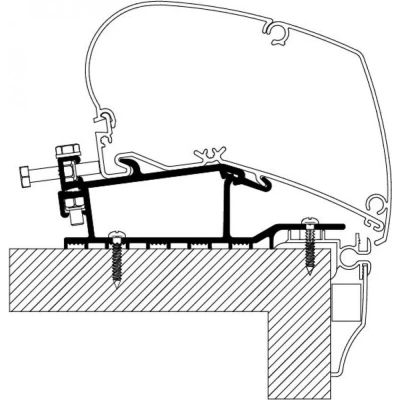 Afbeelding van Thule Omnistor Hobby Caravan 2009 Dakadapter Kleurloos Luifels Accessoires