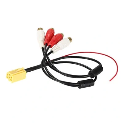 Afbeelding van Tbest Line Out Adapter Mini ISO naar Cinch, naar, Car o Aux kabel, Populaire 6 pins 4 Chinch Kabel stekker