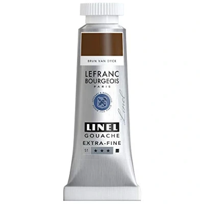 Afbeelding van Lefranc &amp; Bourgeois Linel Gouache Extra Fine Vandyke Brown 218 14ml