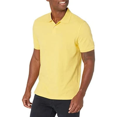 Afbeelding van Amazon Essentials Men&#039;s Poloshirt van piqué katoen met slanke pasvorm, Geel, L