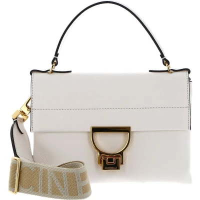 Afbeelding van COCCINELLE Leren Handtas Schoudertas Arlettis Signature Handbag Grained Leather Coconut Milk Crème