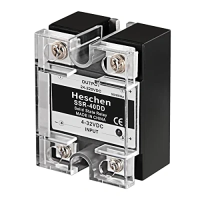 Afbeelding van Heschen Eenfase DC/DC Solid State Relais, SSR 40DD, Ingang 4 32VDC, Uitgang 24 220VDC, 40A 50 60Hz