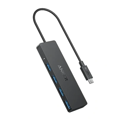 Afbeelding van Anker gegevenshub met 4 USB C 3.0 poorten, superdunne 5Gbps OTG hub 20cm kabel voor MacBook, Mac Pro/mini, iMac, Surface Pro, XPS, pc, flashdrive, mobiele harde schijf (opladen niet ondersteund)