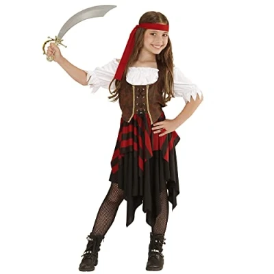 Afbeelding van Widmann Kinderkostuum piraat, jurk, korset, hoofdband, motto feest, carnaval