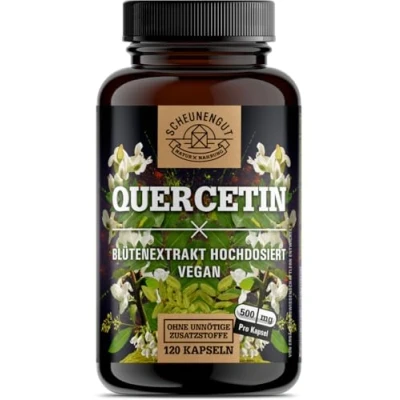 Afbeelding van quercetine 1000 mg per dagelijkse dosis Belangrijk: 25:1 extract (25000 Japanse snoerboom dosis) I hoge 120 stuks 500 capsule DE SCHEUNENGUT®