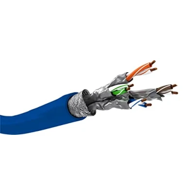 Afbeelding van SFTP CAT7a+ netwerkkabel vaste aders AWG22 LSZH blauw 50 meter
