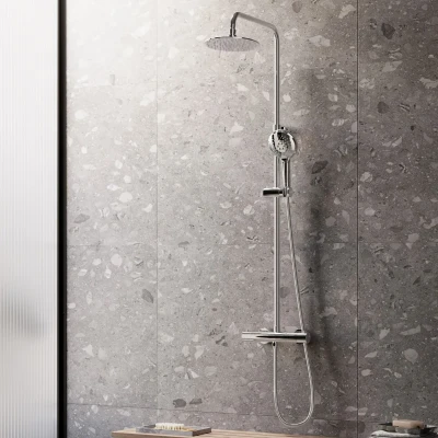 Afbeelding van Saniclear Talpa opbouw regendouche chroom 30cm hoofddouche 2 standen handdouche