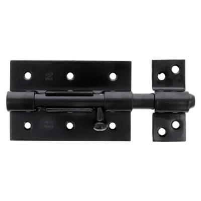Afbeelding van AMIG schuifslot/plaatgrendel staal 12cm zwart incl schroeven deur raam Grendels