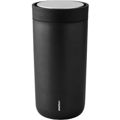 Afbeelding van Thermosbeker Stelton To Go Click Steel 0,4L Black Metallic