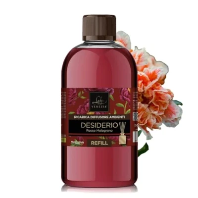 Afbeelding van Lady Venezia navulverpakking voor geurverspreider diffuser geur granaatappel 500 ml Aromathèrapie Made in Italy (granaatappel)
