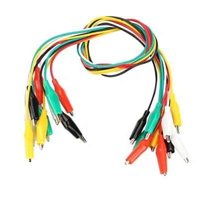 Afbeelding van Kleurrijke Dubbele Alligator Clips,10 stks 5 Kleuren 19.7 &quot;50 cm Test Set Clip Nummer 35 mm Probes