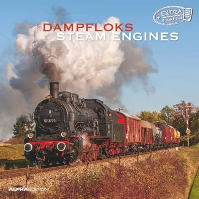 Afbeelding van Dampfloks 2025 Broschürenkalender 30x30 cm (30x60 geöffnet) Kalender mit Platz für Notizen Steam Engines Bildkalender Wandkalender