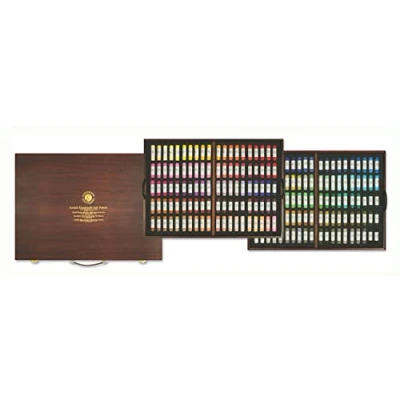 Afbeelding van Mungyo MPHM 200W Gallery Artists&#039; Handmade Soft Pastels, set van 200 pastels in houten doos, artistieke kwaliteit handgerold, zachte textuur