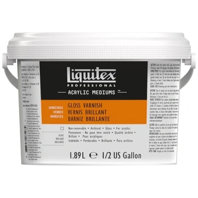 Afbeelding van Liquitex 5345 Professional Glansvernis voor acrylverf, archiefkwaliteit, vergeelt niet, droogt helder op fles van 1,89 liter