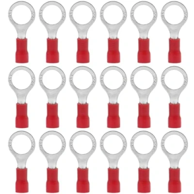 Afbeelding van Hocansen 100 stuks terminal ringverbinders M8 ring krimptang elektrische connectoren met oogje krimpterminal set voor draden (PR8/rood)