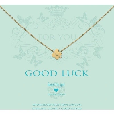 Afbeelding van Heart to get N17CLO11G Ketting Clover Good Luck zilver goudkleurig