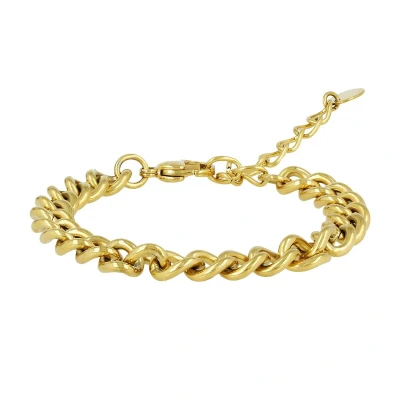 Afbeelding van 8 mm grove goudkleurige schakelarmband Stoere armband Met schakels luxe cadeauverpakking