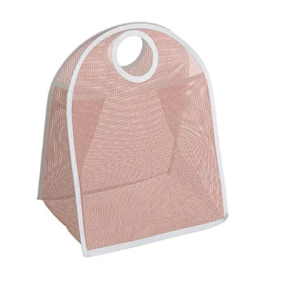 Afbeelding van Wasmand, opvouwbare nylon waszak, vuile kledingmand, draagbare wasmand (roze)