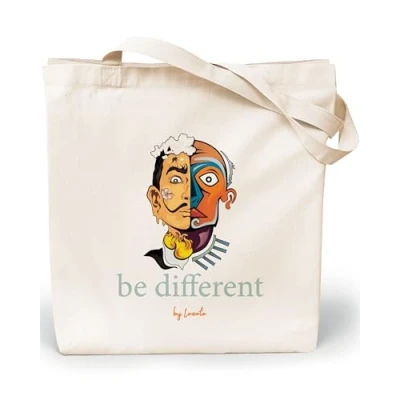 Afbeelding van Loxato stoffen tas bedrukt, tas, katoenen 35 x 42 8 cm (b h 8), draagtas, canvasstof 220 g/m2, jute boodschappentas lang handvat 70 cm,