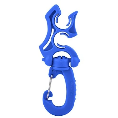 Afbeelding van Dubbele duikslanghouder met clip, clip regulator haak duik houder (blauw)