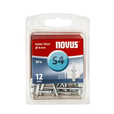 Afbeelding van Novus Blindklinknagel 4x12mm Type S4 staal verzinkt (Per 20 stuks)