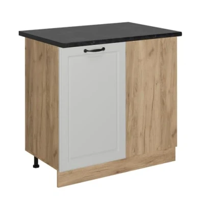 Afbeelding van Vicco Hoekkast R Line, Wit Landhuis/Krachtige eik goud, 86 cm , WB Antraciet