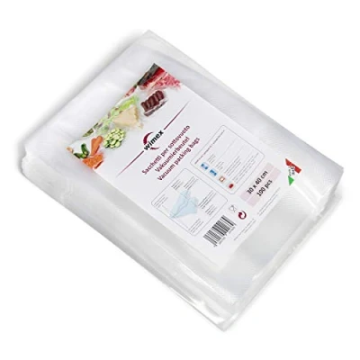 Afbeelding van Wimex Vacuüm Voedingssealer rollen en zakken BPA vrij Sous vide Compatibel met elke vacuümmachine (30 x 40 cm 100 zakken)