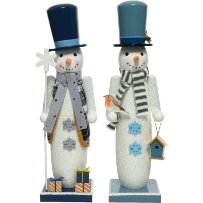 Afbeelding van Houten sneeuwpoppen duo 38CM