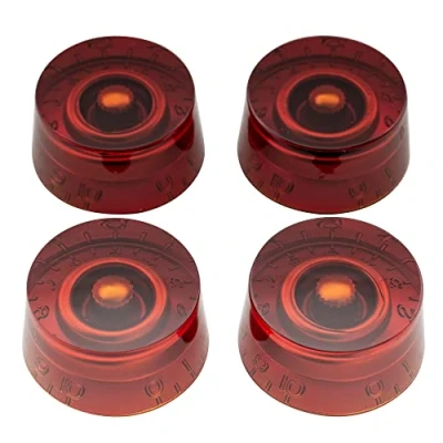 Afbeelding van Musiclily Pro Metrisch 18 Tandjes Gitaarknop Speed Knop Hatbox Style voor Les Paul Stijl Elektrische Gitaar, Amber(4 Stuks)