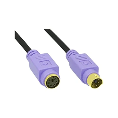 Afbeelding van Premium Mini DIN 6 pins PS/2 data verlengkabel / zwart/paars 2 meter