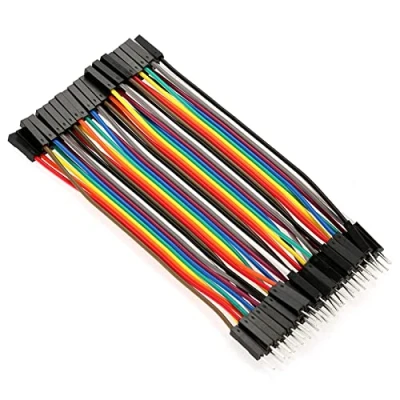 Afbeelding van 5pcs Câbles Dupont Breadboard Multicolores, 40pin Mâle à Femelle en Fils de cuivre pour Arduino Framboise Pi 2 3 Robot Ki, Longueur 10cm / 3.94inch