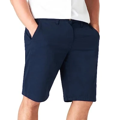 Afbeelding van Heren Korte Broek met Zakken Zomer Essentials 100% Katoen Chino Tieners Zwart Navy Beige Lichtgewicht Slim Casual Werk Vakantie Kleding Maten M 3XL (Marine, L)