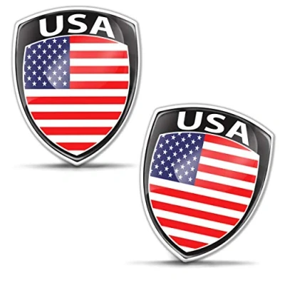 Afbeelding van Biomar Labs® 2 x 3D sticker gel siliconen badge stickers auto motorfiets fiets raam deur PC mobiele telefoon tablet laptop Verenigde Staten Amerika United States Vlag F 157