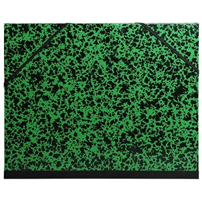 Afbeelding van Exacompta 542800E 1 tekenkarton Annonay met elastieken linnen rug wit voorzetpapier afmetingen 52 x 72 cm formaat voor het archiveren van druiven (500 650 mm) kleur groen