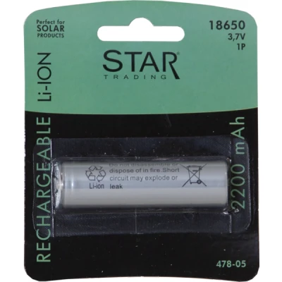 Afbeelding van Oplaadbare batterij 18650 3,7V 2200mAh NI MH