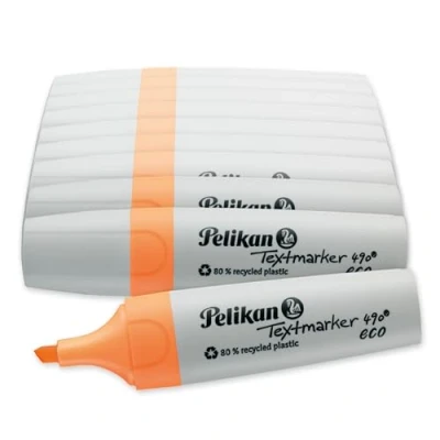 Afbeelding van Pelikan Markeerstift 490 eco, neon oranje, 10 stuks in doos