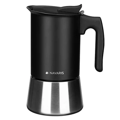 Afbeelding van Navaris percolator voor 6 kopjes 300 ml Espressopot alle soorten fornuizen Zwart