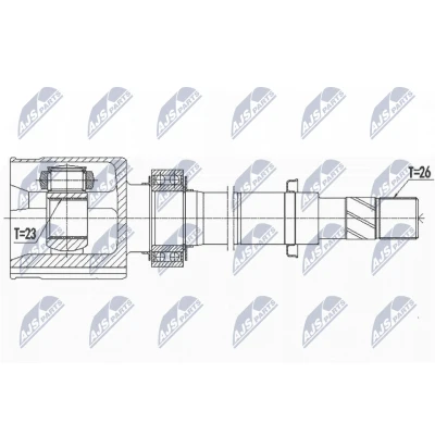 Afbeelding van NTY NPW NS 095 Aandrijfas Vooras rechts 417mm NISSAN: NV200 / Evalia Bus (M20) 1.5 dCi 85, 90, 110 2010