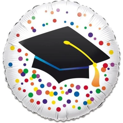 Afbeelding van Helium ballon Geslaagd Confetti 45cm