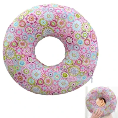 Afbeelding van piercing kussen met gat, donutkussen voor zijslapers, oorkussen, tegen oorpijn, hol kussen, slaapkussen oorpiercing, donutkussen, oorpiercing zijslapers (roze)