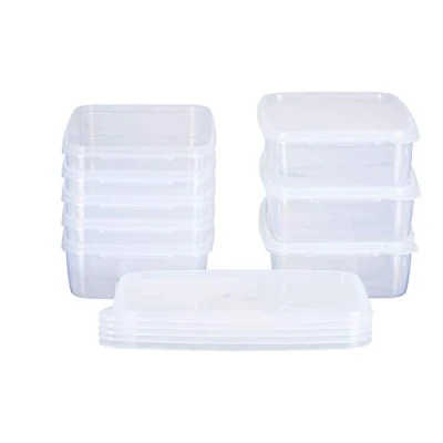 Afbeelding van MiraHome Vershouddoos, vriesdoos, rechthoekig, plat, 23 x 15 6,5 cm, inhoud 1,5 l, 8 delige set, transparant, kwaliteit Oostenrijk
