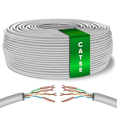 Afbeelding van Mr. Tronic Bulk CAT5E Ethernet Kabel 50m, High Speed LAN Netwerk CAT 5E Cable Voor Snel Internet 1Gbps 100mhz, Kabel, Netwerkkabel UTP CCA (50 Meter, Grijs)
