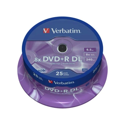 Afbeelding van DVD+R 8,5 GB VERBATIM Double Layer 8x Cakebox 25 stuks