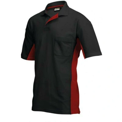 Afbeelding van Tricorp Poloshirt Workwear 202002 180gr Zwart/Rood Maat 5XL