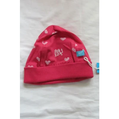 Afbeelding van Lief! muts fuchsia roze met witte hartjes, maat 2